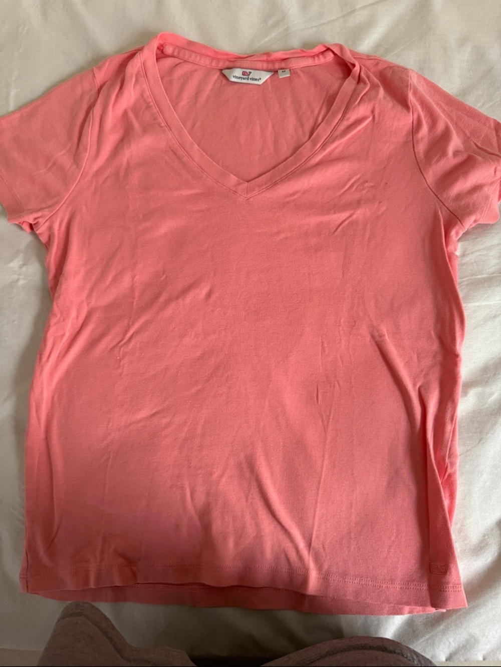 Vineyard Vines Coral Pink V-Neck Short Sleeve Tee